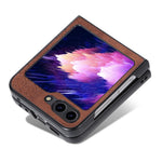 AZNS Til Samsung Galaxy Z Flip5 5G Telefoncover med Præget Mønster PU Læder + Hård PC Tyndt Cover