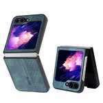 AZNS Til Samsung Galaxy Z Flip5 5G Telefoncover med Præget Mønster PU Læder + Hård PC Tyndt Cover