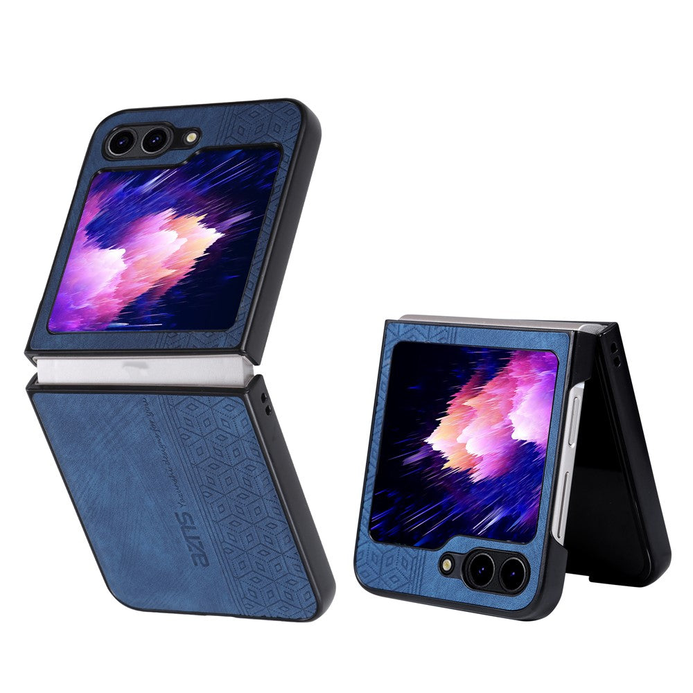 AZNS Til Samsung Galaxy Z Flip5 5G Telefoncover med Præget Mønster PU Læder + Hård PC Tyndt Cover