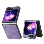 AZNS Til Samsung Galaxy Z Flip5 5G Telefoncover med Præget Mønster PU Læder + Hård PC Tyndt Cover