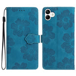 Til Samsung Galaxy A04e 4G / F04 4G / M04 4G Blomsterpræg Telefoncover Læderpung Folde Stander Cover