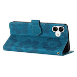 Til Samsung Galaxy A04e 4G / F04 4G / M04 4G Blomsterpræg Telefoncover Læderpung Folde Stander Cover