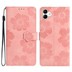 Til Samsung Galaxy A04e 4G / F04 4G / M04 4G Blomsterpræg Telefoncover Læderpung Folde Stander Cover