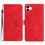 Til Samsung Galaxy A04e 4G / F04 4G / M04 4G Blomsterpræg Telefoncover Læderpung Folde Stander Cover