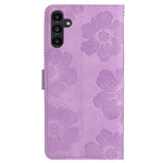 Samsung Galaxy A14 5G Blommönster Stötsäkert mobilskal PU Läder Plånboksfodral med Stativ