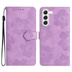 For Samsung Galaxy S23+ Anti-Scratch PU Leather Stand Phone Shell Imprinted Flower Pattern Wallet Cover Case