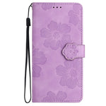 For Samsung Galaxy A53 5G Phone Cover PU Leather Imprinted Flowers Stand Wallet Full Protection Case