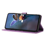 For Samsung Galaxy A32 4G (EU Version) Slim Leather Phone Case Shell Flowers Imprint Stand Wallet Cover