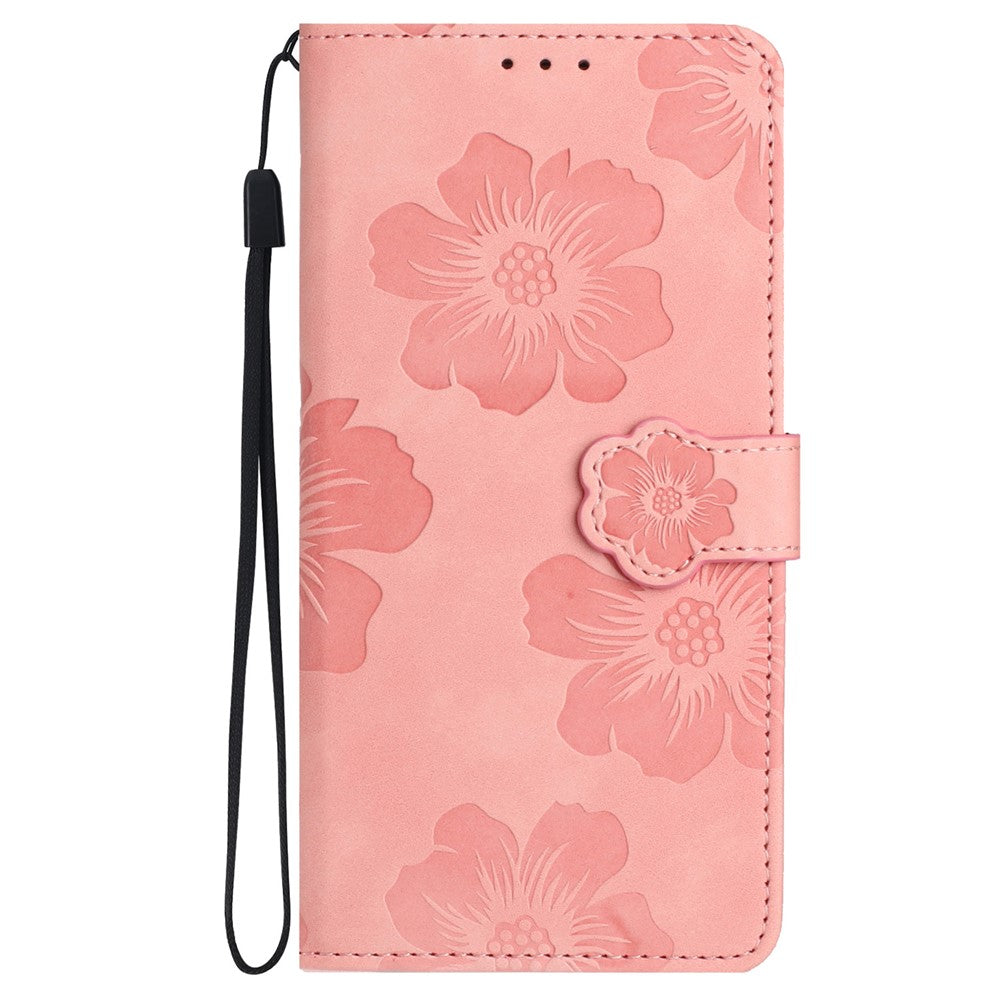 Til Samsung Galaxy A23 5G (Global Version) / A23 4G Blomsterpræg Stand Telefoncover Læderpung Beskyttelsescover