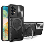 Samsung Galaxy A23 4G / A23 5G (Global Version) Skjutbart Kameralock Fallsäkert Skal Roterande Stöd PC+TPU mobilskal