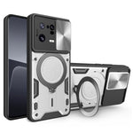 For Xiaomi 13 Pro 5G Phone Case Rotatable Kickstand PC+TPU Cover with Slide Camera Lid