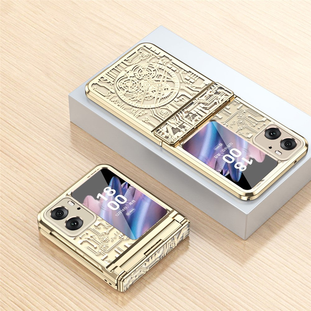Mechanical Legend Series for Oppo Find N2 Flip 5G Hinde Protection Phone Case Hard PC Electroplating Cover