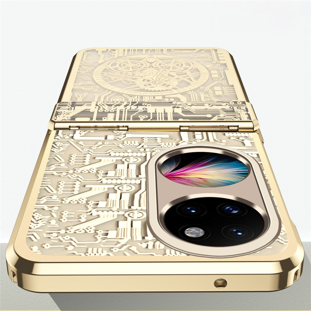Mechanical Legend Series for Huawei P50 Pocket Hard PC Back Cover Hinde Protection Electroplating Phone Case