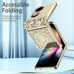 Mechanical Legend-serien för Huawei P50 Pocket Hårt PC-bakstycke Hinde Protection Galvaniserat mobilskal
