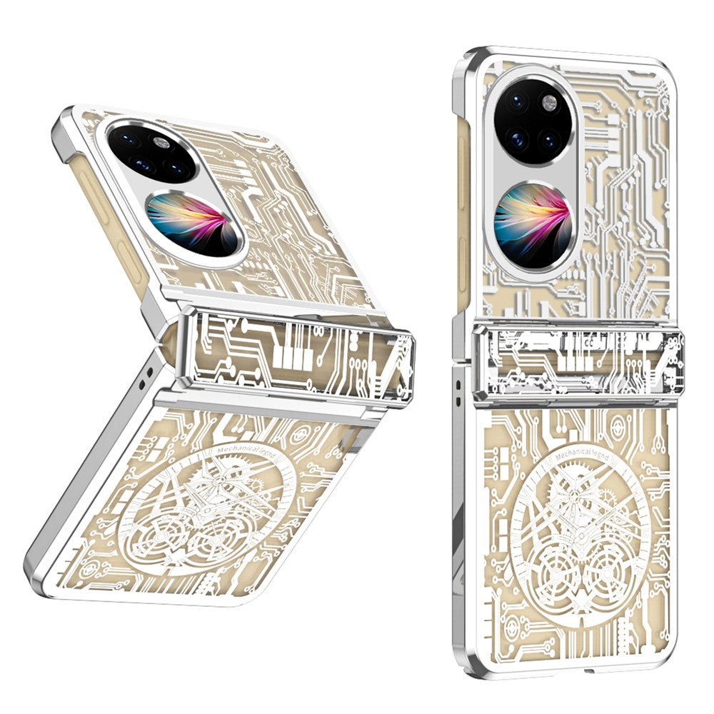 Mechanical Legend-serien för Huawei P50 Pocket Hårt PC-bakstycke Hinde Protection Galvaniserat mobilskal