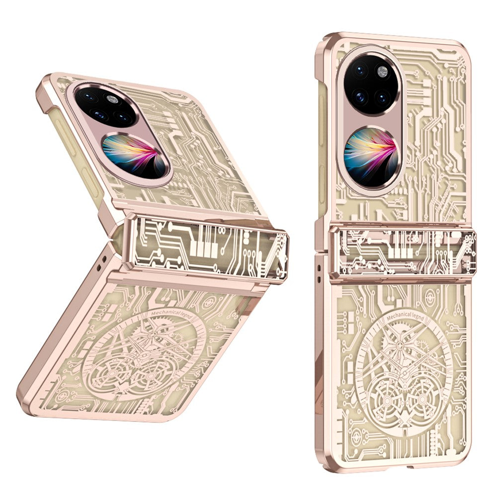 Mechanical Legend-serien för Huawei P50 Pocket Hårt PC-bakstycke Hinde Protection Galvaniserat mobilskal