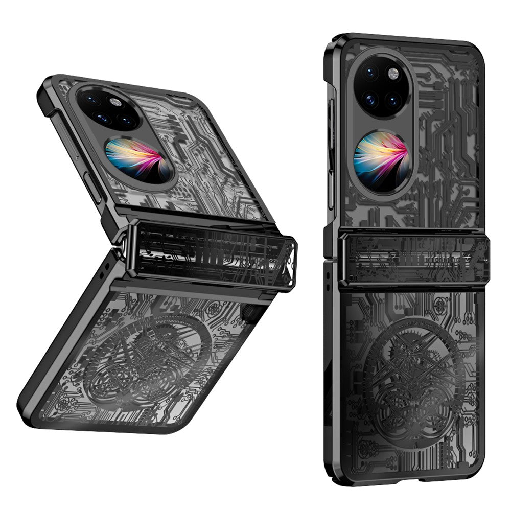 Mechanical Legend-serien för Huawei P50 Pocket Hårt PC-bakstycke Hinde Protection Galvaniserat mobilskal