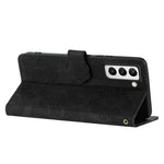 For Samsung Galaxy S22+ 5G Flowers Imprinted Leather Phone Case Stand Wallet Protective Cover