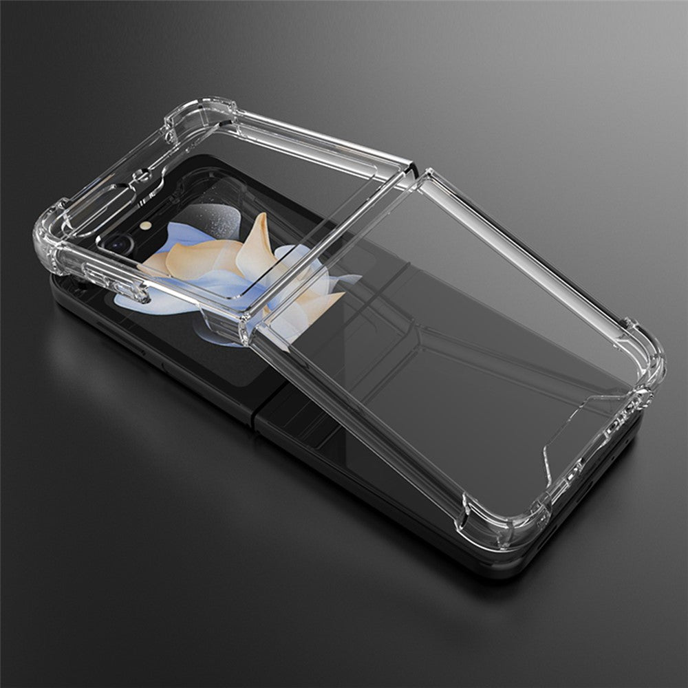 For Samsung Galaxy Z Flip5 5G Foldable Design Cell Phone Case PC+TPU HD Clear Phone Back Cover