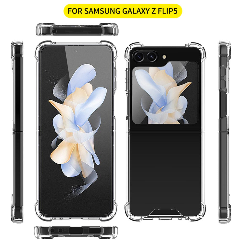 For Samsung Galaxy Z Flip5 5G Foldable Design Cell Phone Case PC+TPU HD Clear Phone Back Cover