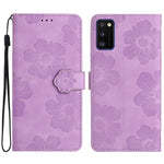 Anti-tab Cover til Samsung Galaxy A41 (Global Version) Blomsterpræget Stativ Telefonpung Læderetui