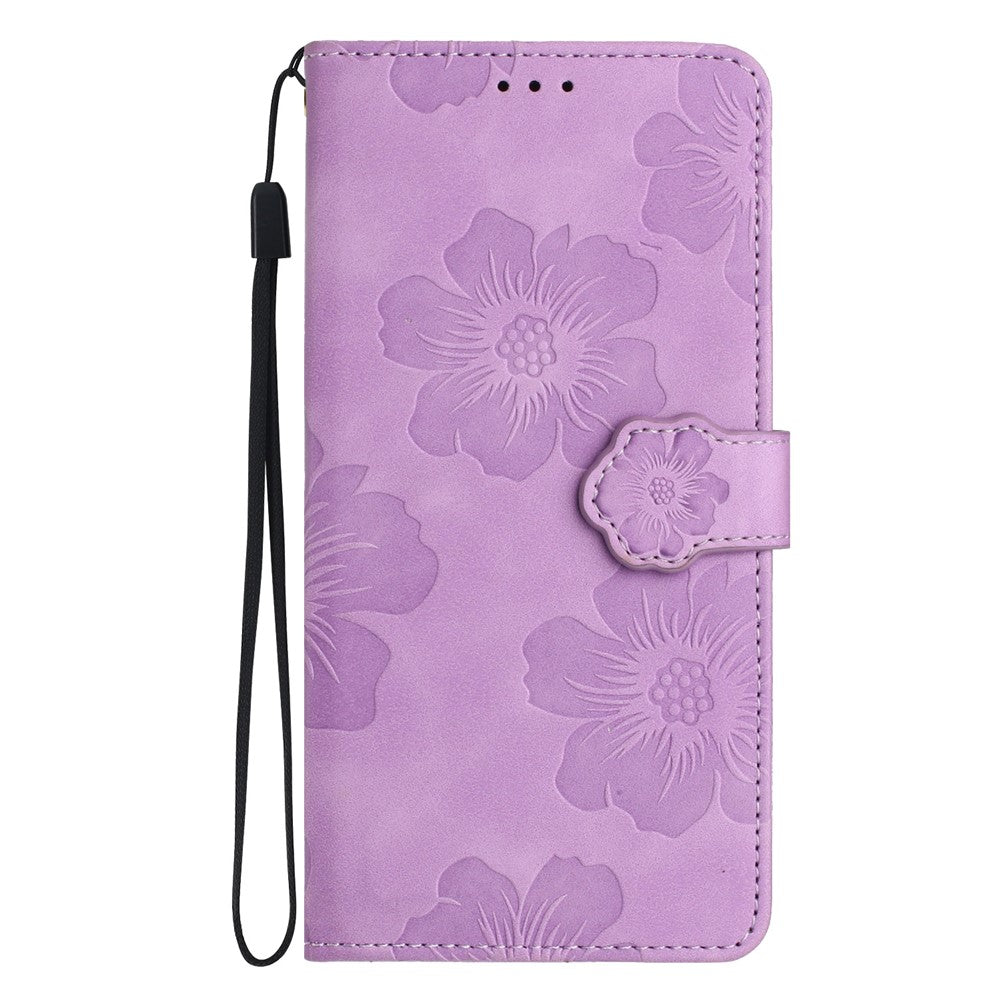 Anti-tab Cover til Samsung Galaxy A41 (Global Version) Blomsterpræget Stativ Telefonpung Læderetui
