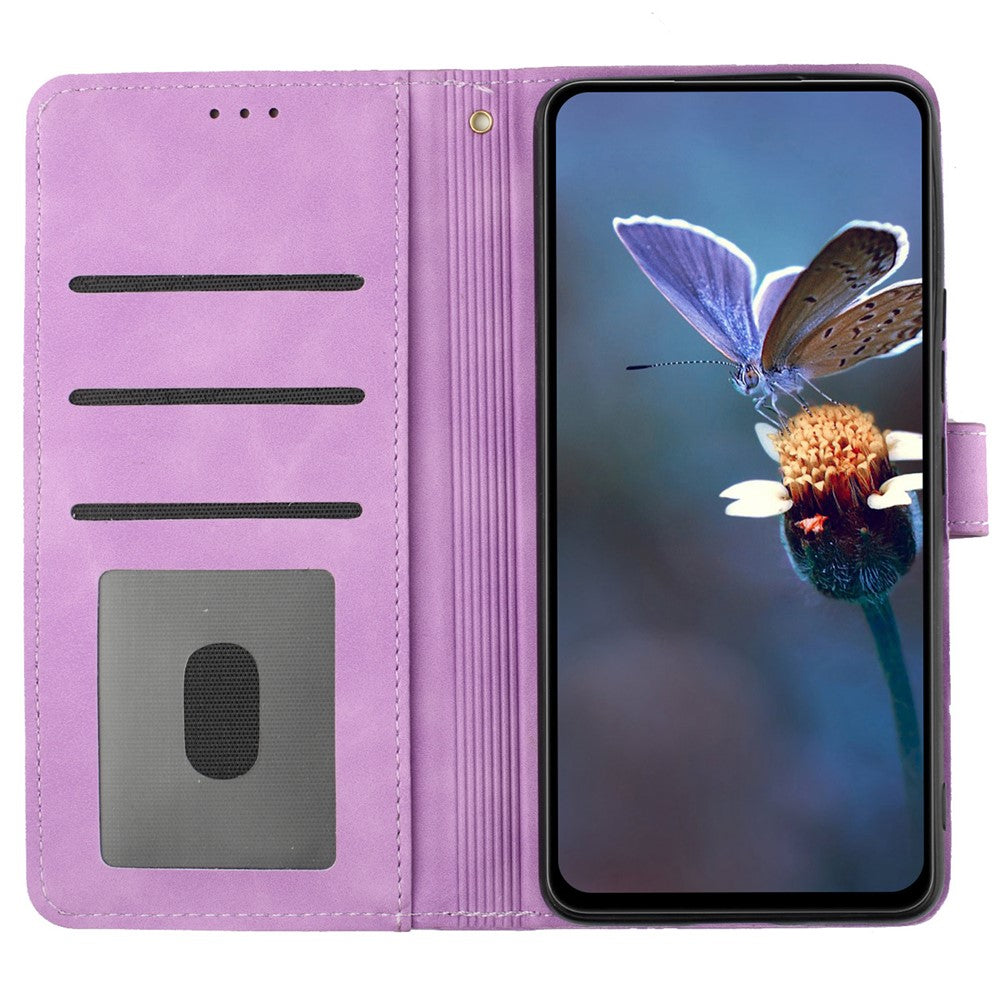 Anti-tab Cover til Samsung Galaxy A41 (Global Version) Blomsterpræget Stativ Telefonpung Læderetui