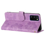 Anti-tab Cover til Samsung Galaxy A41 (Global Version) Blomsterpræget Stativ Telefonpung Læderetui