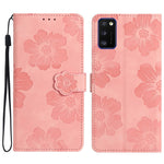 Anti-tab Cover til Samsung Galaxy A41 (Global Version) Blomsterpræget Stativ Telefonpung Læderetui