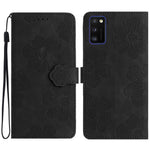 Anti-tab Cover til Samsung Galaxy A41 (Global Version) Blomsterpræget Stativ Telefonpung Læderetui