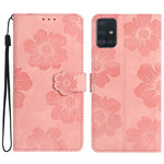 Til Samsung Galaxy A71 4G SM-A715 Blomsterpræget Telefoncover Læderetui med Standpung
