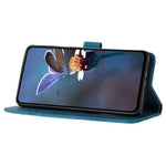 Til Samsung Galaxy A70 Blomster præget, anti-fingeraftryk, med stander, læder etui, pung telefoncover