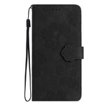 Stødsikkert Cover til Samsung Galaxy A40 Blomsterpræget Stativ Telefonpung Læderetui