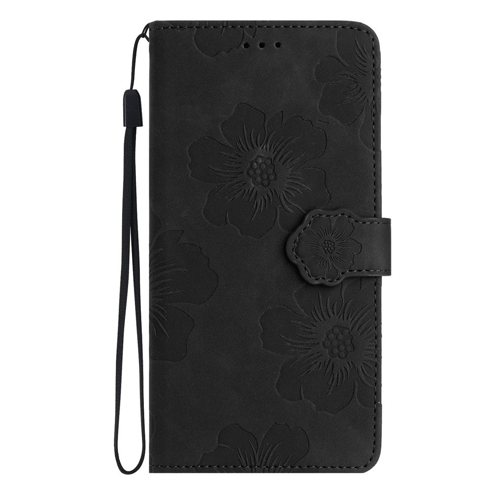 Stødsikkert Cover til Samsung Galaxy A40 Blomsterpræget Stativ Telefonpung Læderetui