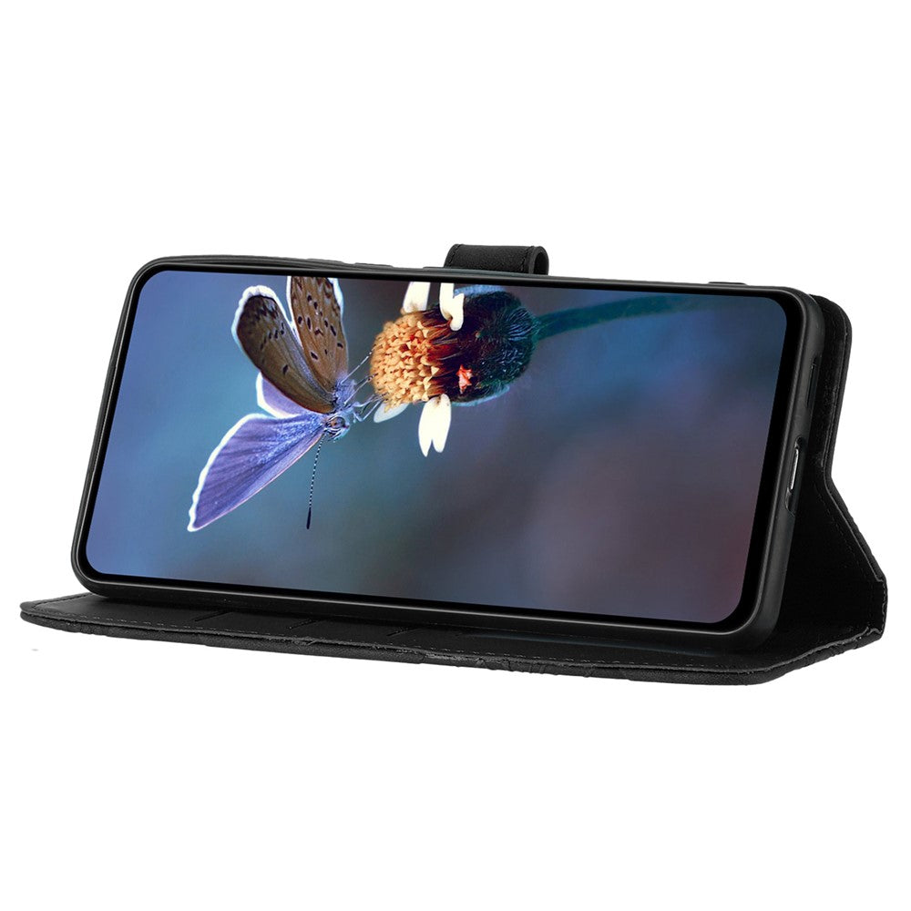 Stødsikkert Cover til Samsung Galaxy A40 Blomsterpræget Stativ Telefonpung Læderetui