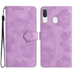 Stødsikkert Cover til Samsung Galaxy A40 Blomsterpræget Stativ Telefonpung Læderetui