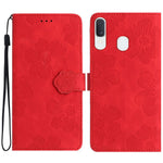 Stødsikkert Cover til Samsung Galaxy A40 Blomsterpræget Stativ Telefonpung Læderetui