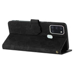 For Samsung Galaxy A21s Flowers Imprint Leather Wallet Case Folding Stand Phone Cover