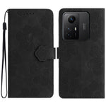 For Xiaomi Redmi Note 12S 4G Drop-proof Leather Phone Shell Flowers Imprinted Stand Wallet Case