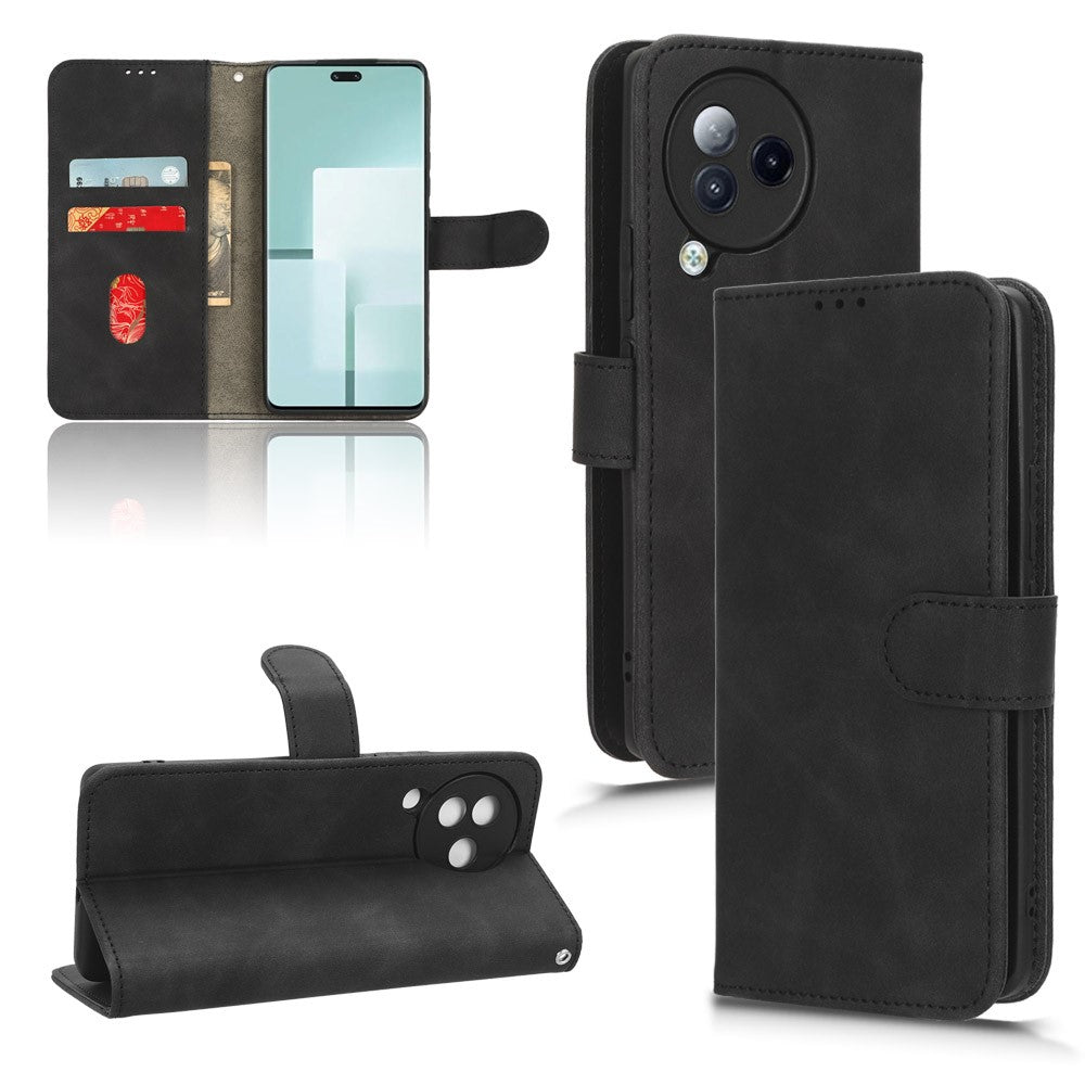 Skin-touch Leather Case for Xiaomi Civi 3 5G , Foldable Stand Wallet Protective Phone Cover
