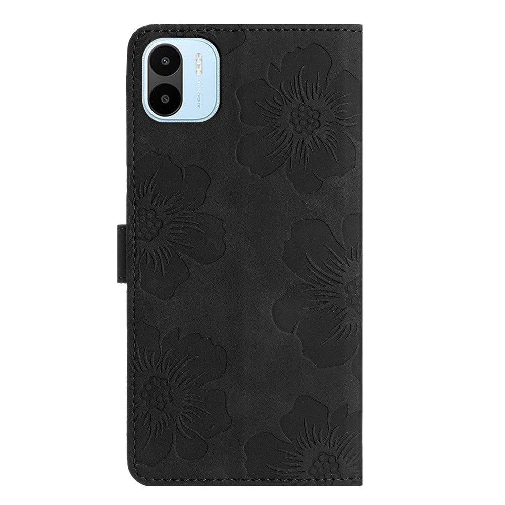 For Xiaomi Redmi A1 4G / A2 4G Flowers Imprinted Phone Wallet Case PU Leather Stand Cover