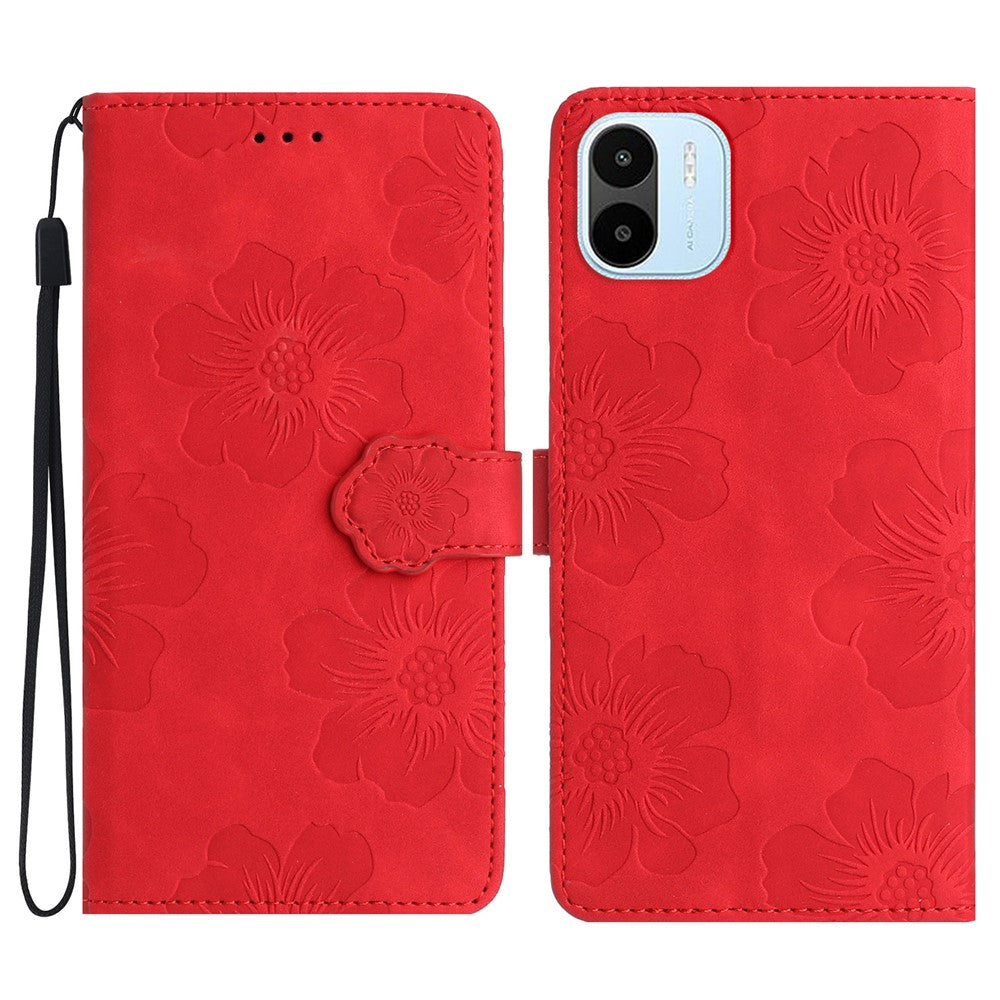 For Xiaomi Redmi A1 4G / A2 4G Flowers Imprinted Phone Wallet Case PU Leather Stand Cover