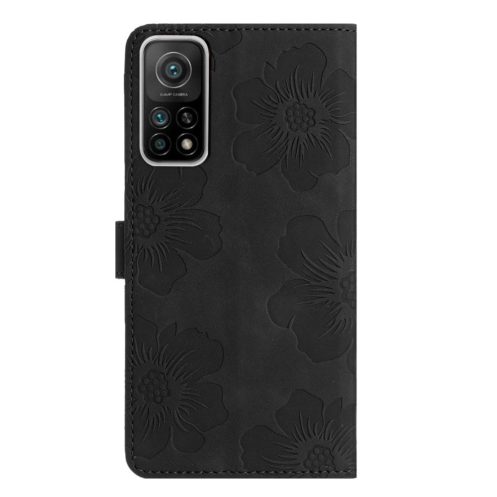 Läderfodral för Xiaomi Mi 10T 5G / 10T Pro 5G / Redmi K30S, Blommigt stativ med fällbart plånboksfodral
