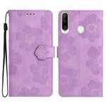 Flip-plånboksfodral för Huawei P30 Lite / P30 Lite New Edition / nova 4e, PU-läder med blommönster och stativ