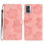 PU Leather Wallet Case for Oppo A57 (2022) 5G / A77 5G , Stand Flowers Imprinted Phone Cover