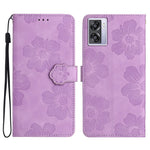 PU Leather Wallet Case for Oppo A57 (2022) 5G / A77 5G , Stand Flowers Imprinted Phone Cover
