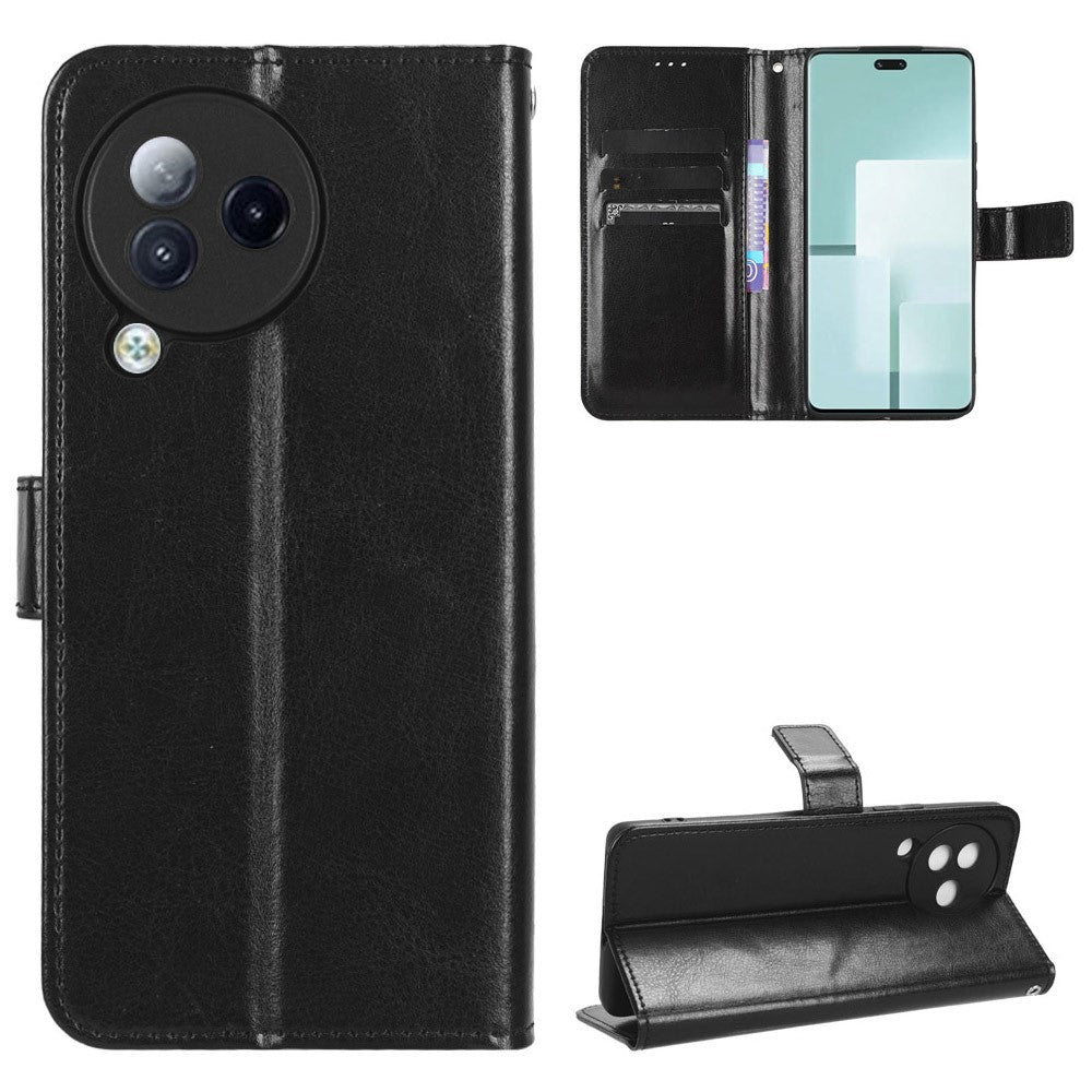 For Xiaomi Civi 3 5G Scratch-proof Crazy Horse Texture PU Leather Stand Phone Case Wallet Shell