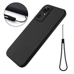 For Xiaomi Redmi Note 12S 4G Liquid Silicone Phone Case Soft Lining Anti-scratch Phone Cover with Strap