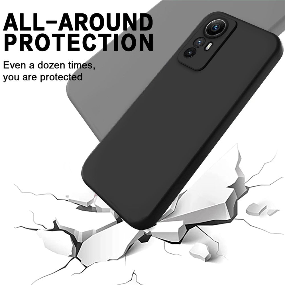 For Xiaomi Redmi Note 12S 4G Liquid Silicone Phone Case Soft Lining Anti-scratch Phone Cover with Strap
