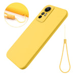 For Xiaomi Redmi Note 12S 4G Liquid Silicone Phone Case Soft Lining Anti-scratch Phone Cover with Strap